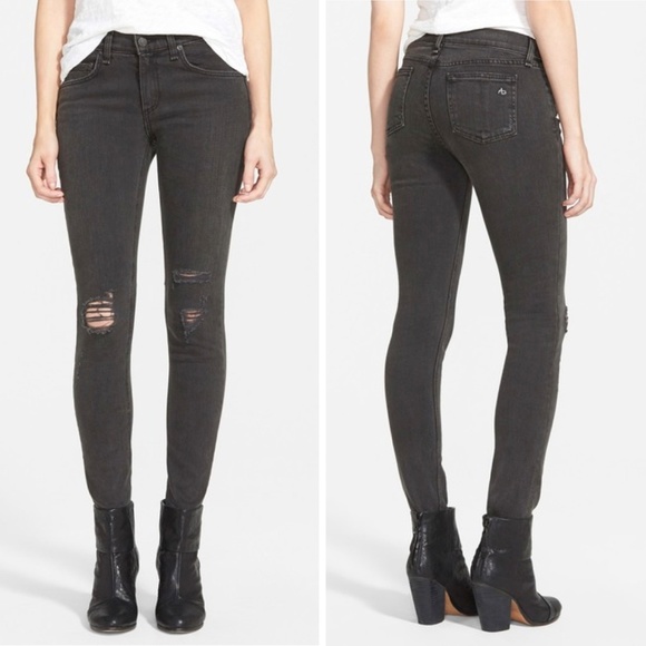 rag & bone Denim - Rag & Bone Jeans Black Rock Holes Destroyed Skinny